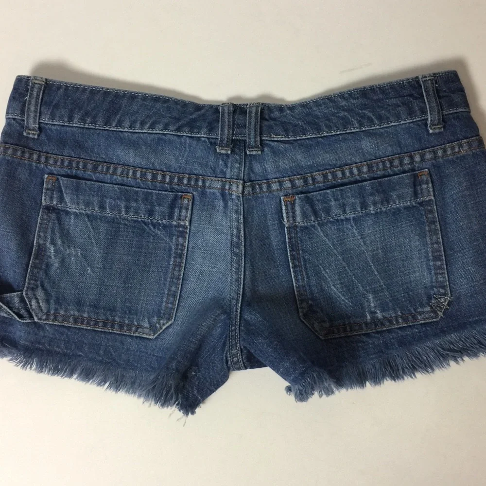 Mossimo Denim Shorts Factory Frayed Hems Size 7
